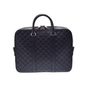 Gucci Guccissima briefcase Navy Blue calf leather strap